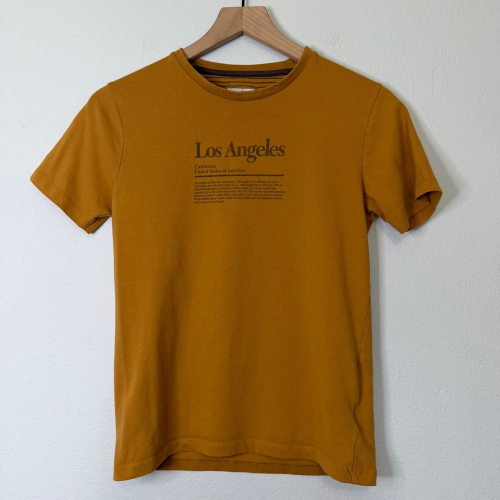 Denim & Flower -‎ Boy's Short Sleeve Tee Mustard Yellow Los Angeles Size 11/12
